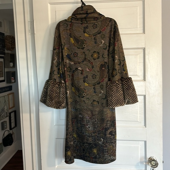 Isle By Melis Kozan Dress with Faux Fur Checkerboard Sleeves - Picture 5 of 5